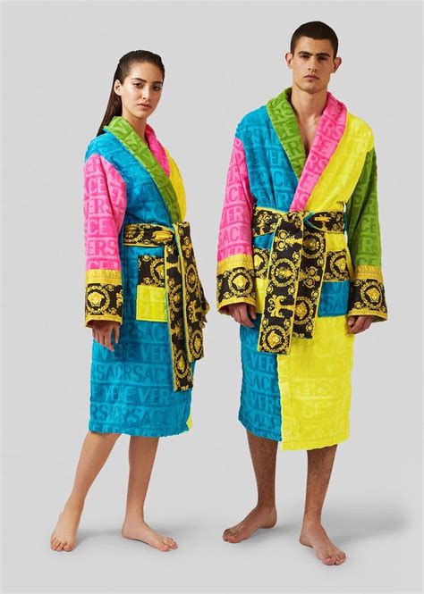 versace colorful robe|Versace multicolor robe.